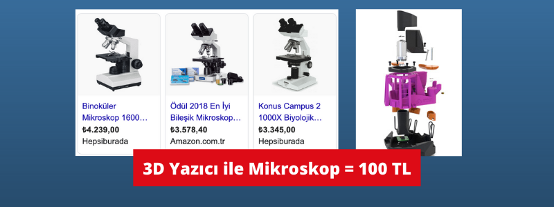 3D Yazıcı ile Laboratuvar için Mikroskop Yapımı